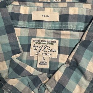 J. Crew Blue and Cream Checkered Shirt